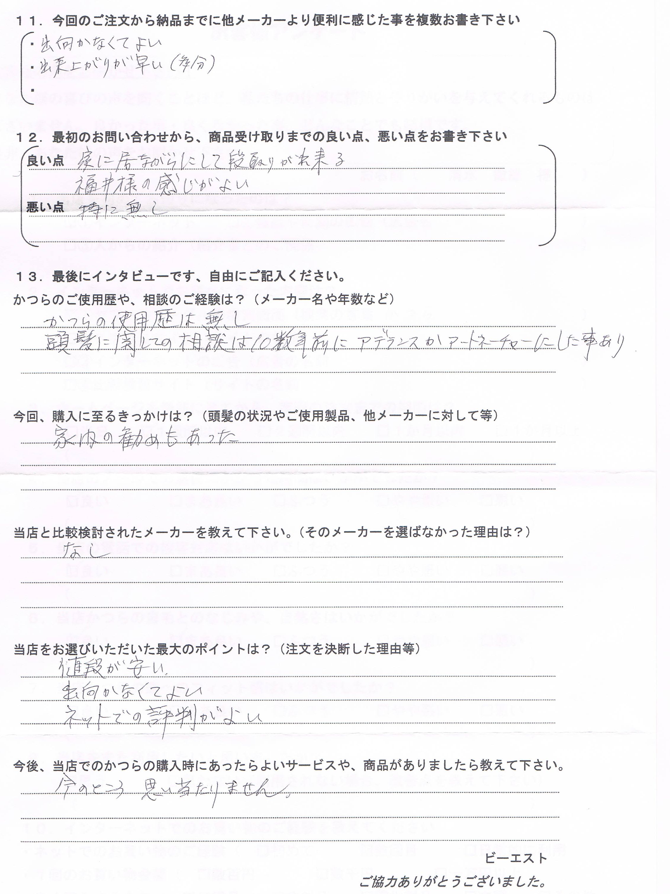 大阪府６０代（初めてで増毛相談あり）