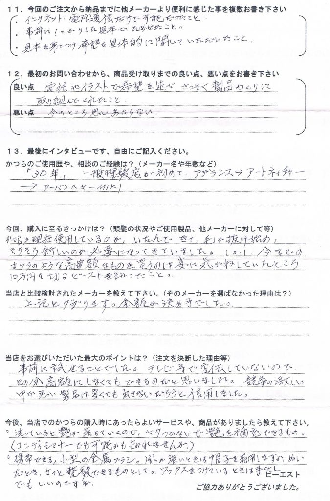 部分かつら30年 部分かつら30年
