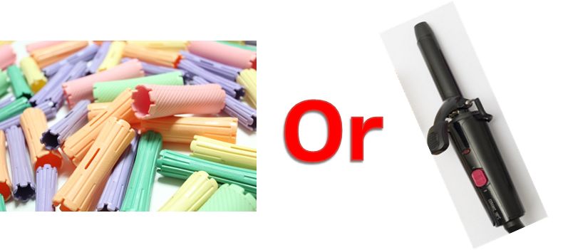 パーマのロッドとヘアアイロン ヘアアイロンとパーマのロッド