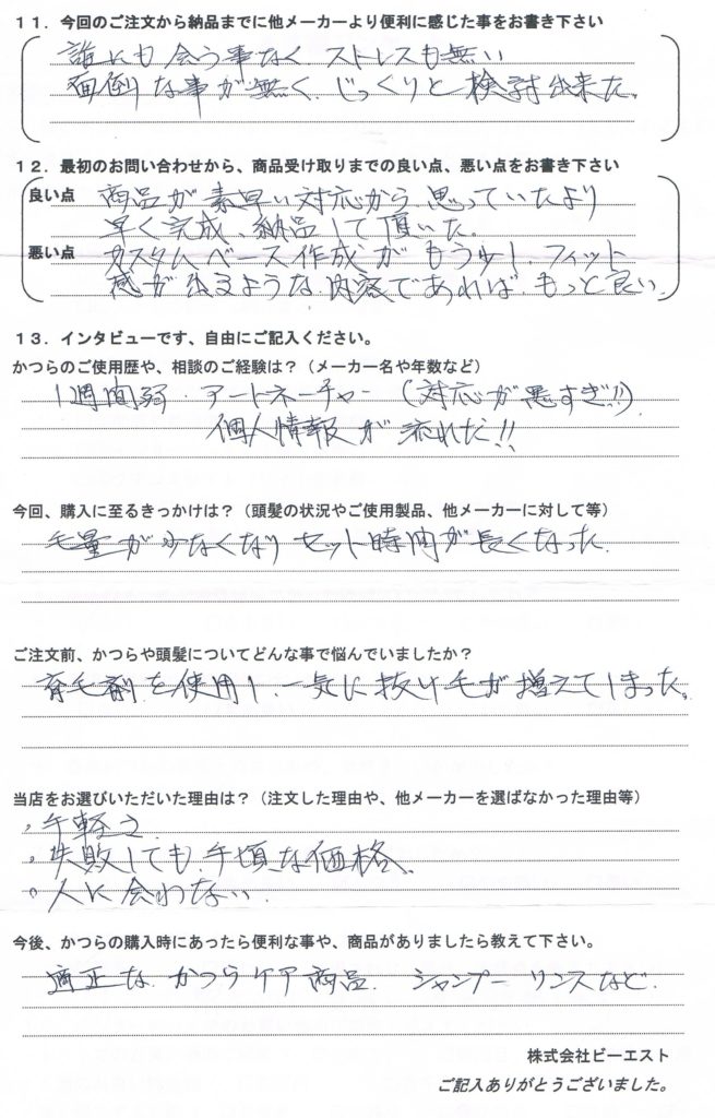 男性部分かつら・大手で作成して未使用(鳥取県) 男性部分かつら・大手で作成して未使用(鳥取県)