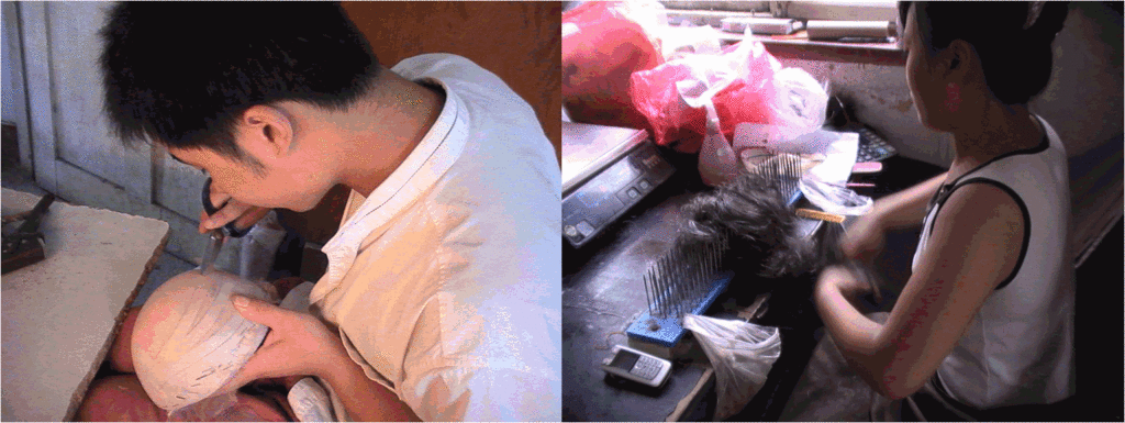 ベース作りや髪の毛の用意 ベース作りや髪の毛用意