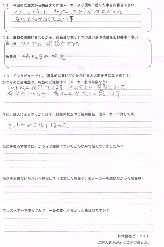 オールバックのかつら、ネットが破れた!(山口県)