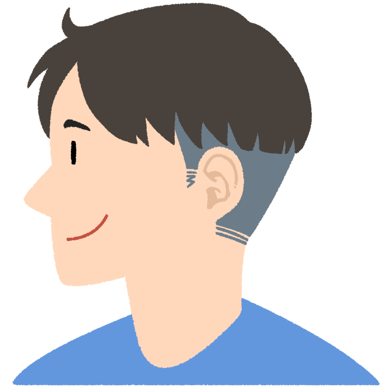 スタイルは横後ろは少し長めにして、ツーブロックの感じです。 色も”暗いとかつらっぽくなるかも?”という事で、少し明るくされてます。 スタイルは横後ろは少し長めにして、ツーブロックの感じです。
色も”暗いとかつらっぽくなるかも?”という事で、少し明るくされてます。