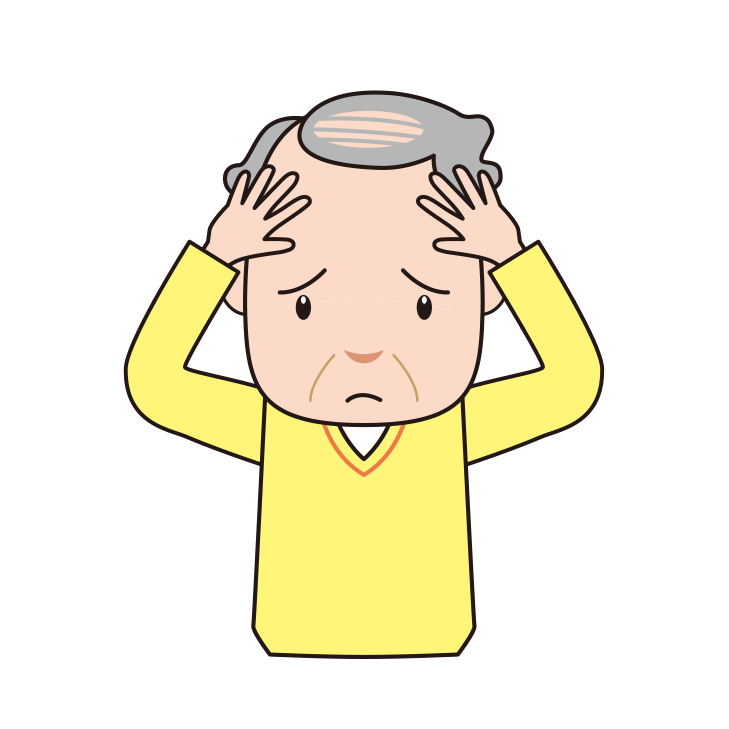 かつらの下地が見える かつらの下地が見える