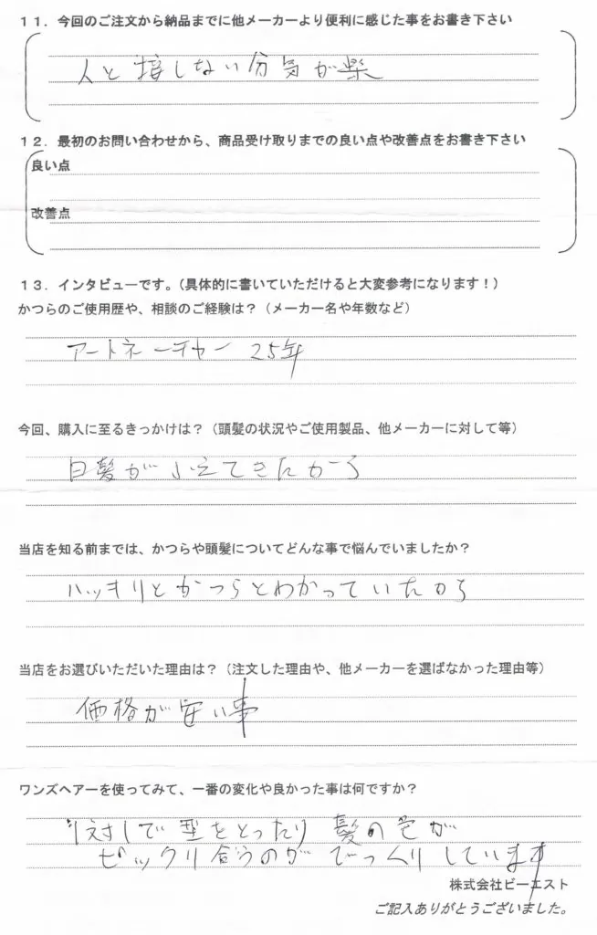 男性かつら7年目突入・限界近い 男性かつら7年目突入・限界近い
